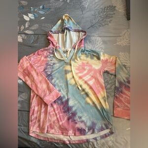 EUC LUUKSE Pastel Tie-Dye Hoodie - Multi Pastel Shades Sz S